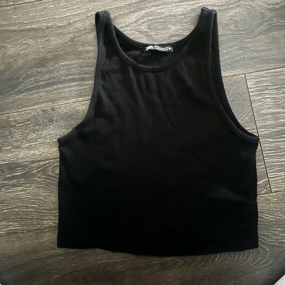 Black crop tank top Zara - Picture 1 of 2